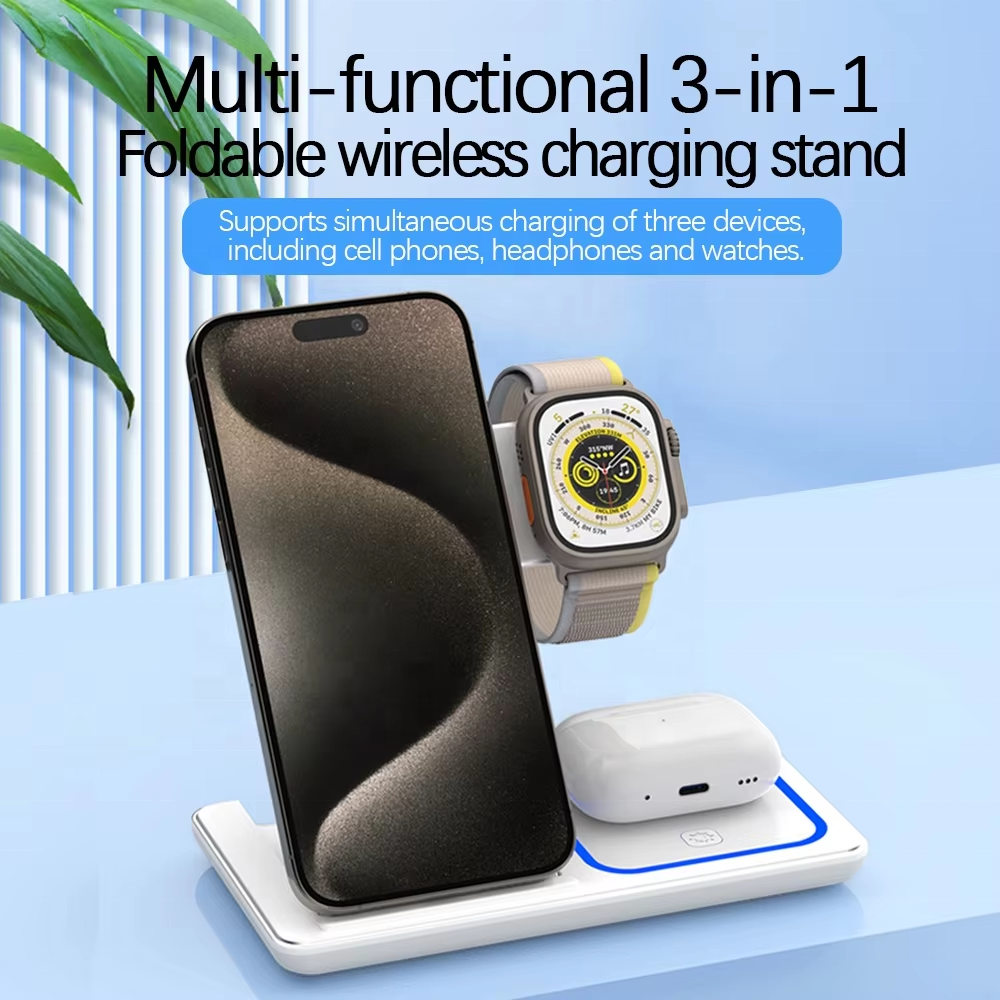 Portable 3-in-1 Wireless Charging Stand